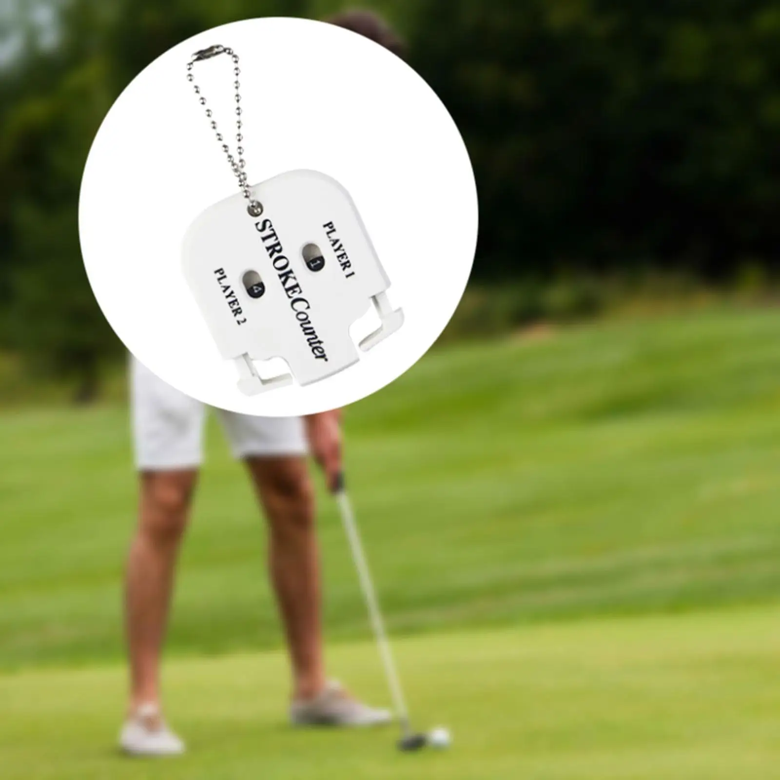 2 Player Golf Stroke Counter Portable Manual Scorer with Key Chain Mini Scorekeeper for Outdoor Golf Game Score Tracking