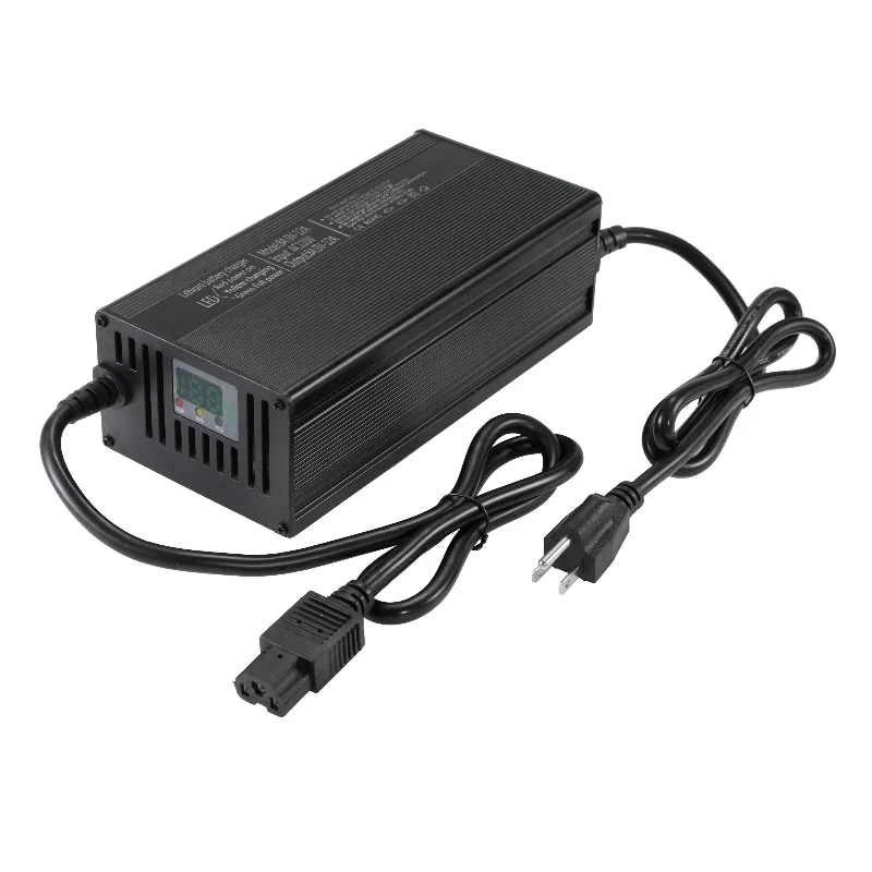 Ładowarka do akumulatorów litowych 48V 5A 8A 10A 12A 15A 20A 13S 16S 54.6V 58.8V 58.4V 54.75V, wysokiej mocy, z wyświetlaczem LCD i metalową obudową. — zdjęcie produktu 3