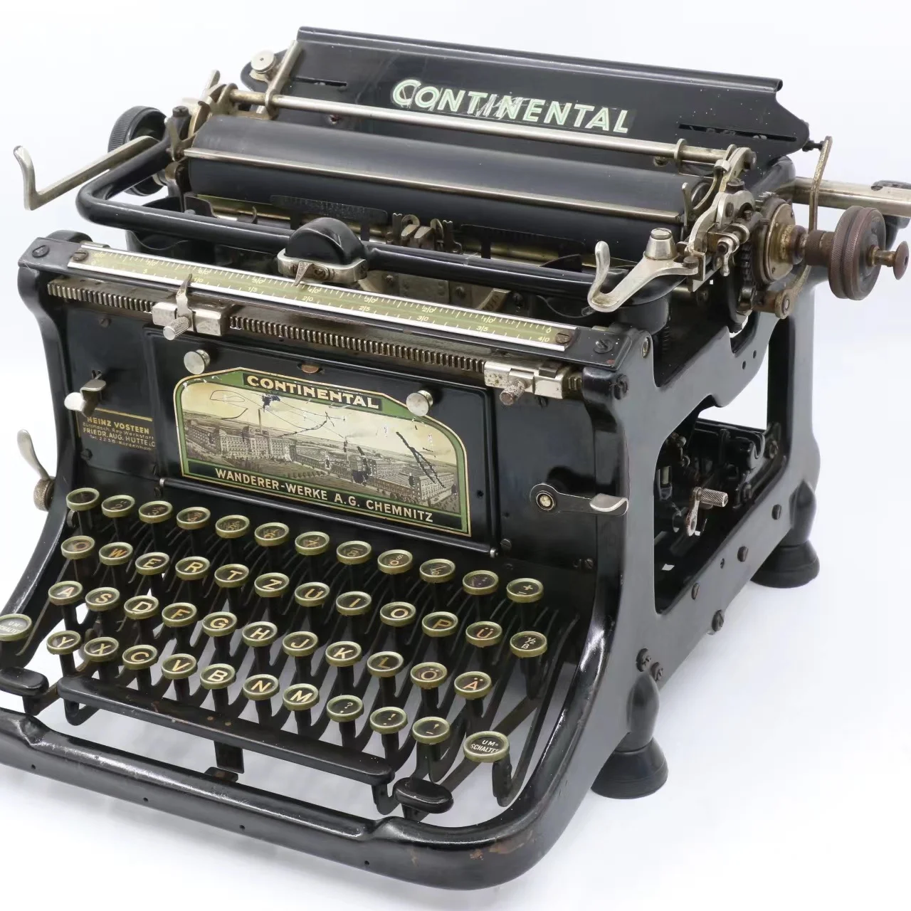 

Немецкая антикварная ретро-механическая настольная пишущая машинка Olympia Hangzhou в наличии, коллекция и украшение