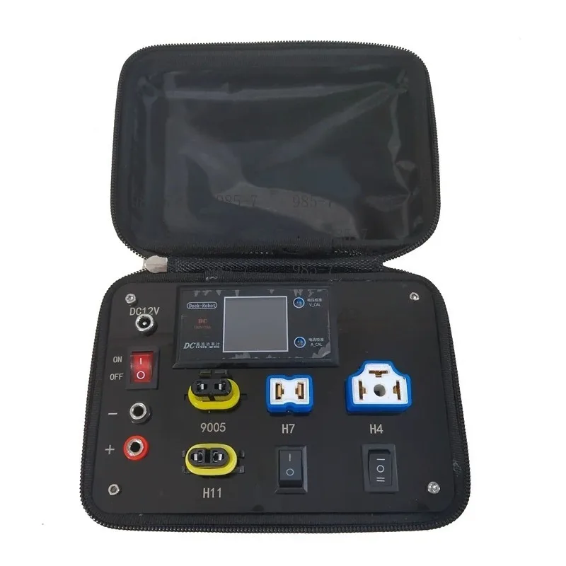 r12V Portable Auto Lamp Test Device, Car LED Bulb Testing Box for H4 H7 H11 H8 9005 9006 T10 Festoon Headlight Bulbs