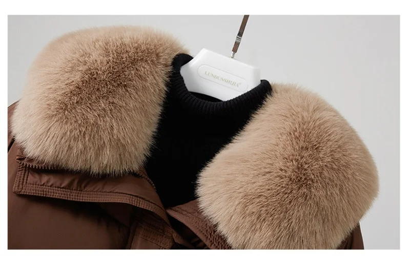 New Winter Down Cotton-padded Jacket Women's Short Parkas Big-fur-collar Outerwear Streetwear Lady Loose Warm Thicken Tops