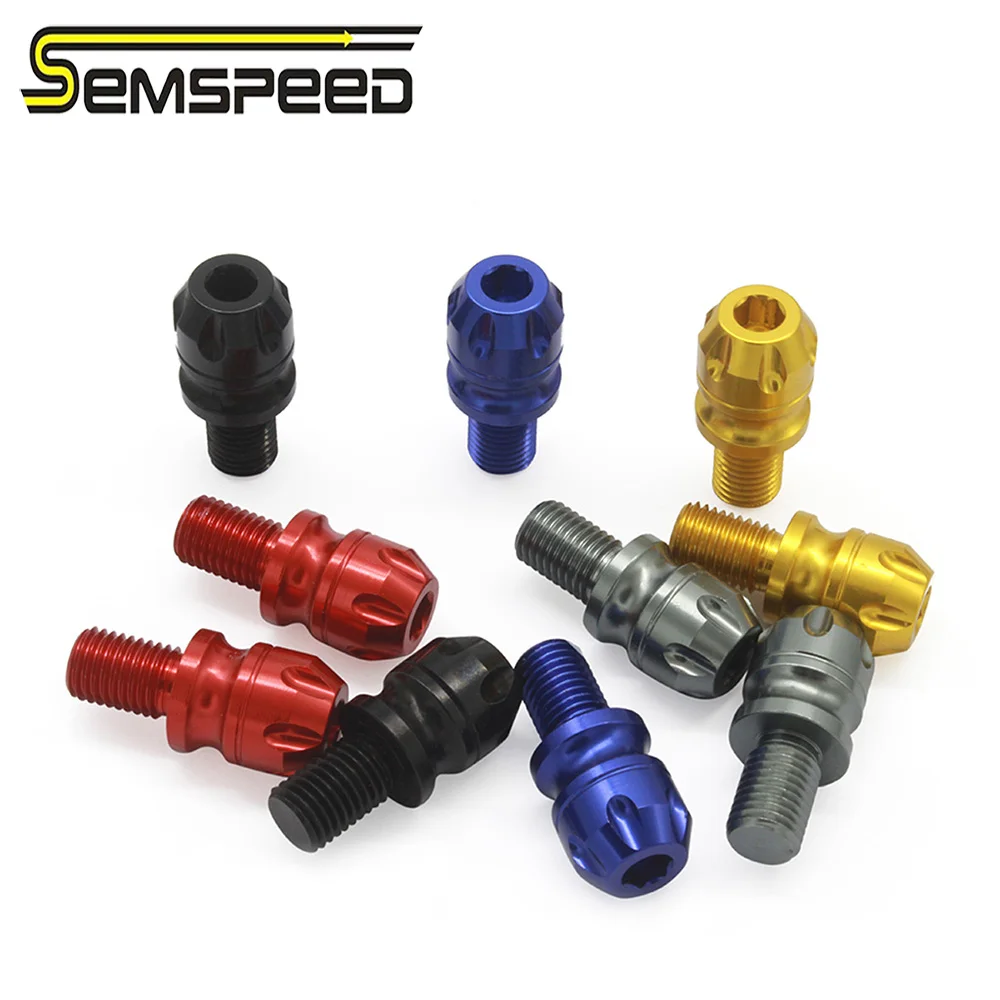 Semspeed M10 Universal 2PCS Left Right-Hand Threaded Mirror Hole Plug Screw Bolts Motorcycle Mirror Hole Plug Block Off Bolts