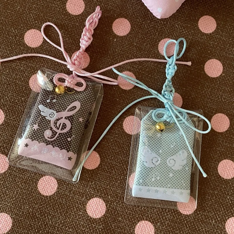 Creative Design Retro Japanese Key Strap Charm for Girls Music Notes Wings Kawaii Key Holder Pendant for Scrapbook Kids Gift