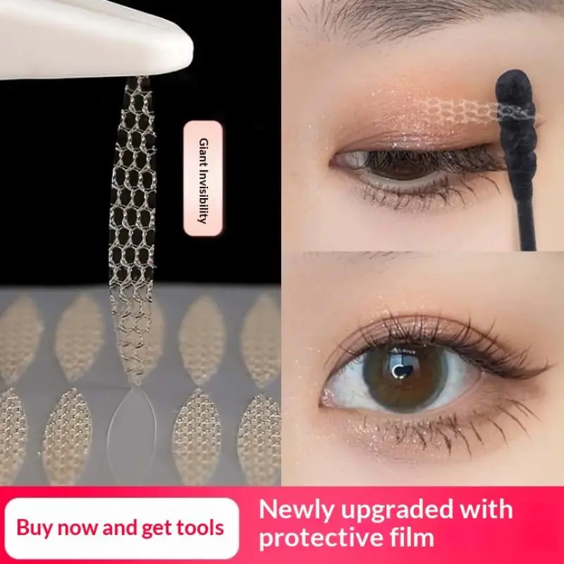 Invisible Fiber Eye Lift Stickers Waterproof Breathable Double Eyelid Tape Lift Sagging Eyelids Lace Mesh Eyelid Sticker Eyelid