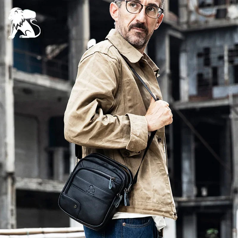 Sac à bandoulière Messenger en cuir véritable pour homme, sac à main pour homme, grande capacité, designer, initié, marque de luxe