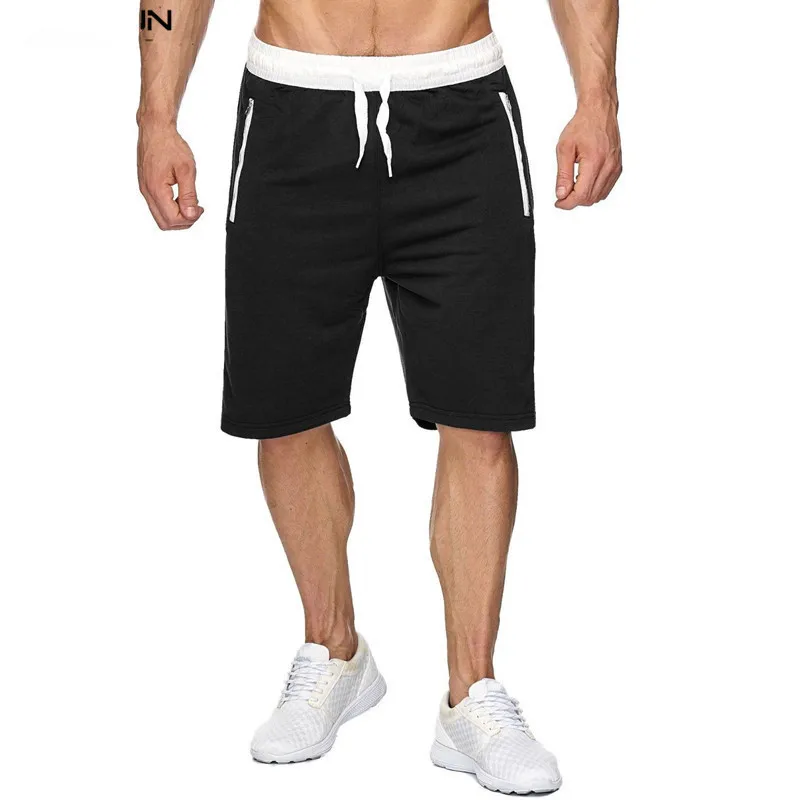 2024 Summer New Men\'s Sports Running Solid Color Drawstring Beach Shorts Thin Zipper Pocket Loose Casual Straight Leg Pants