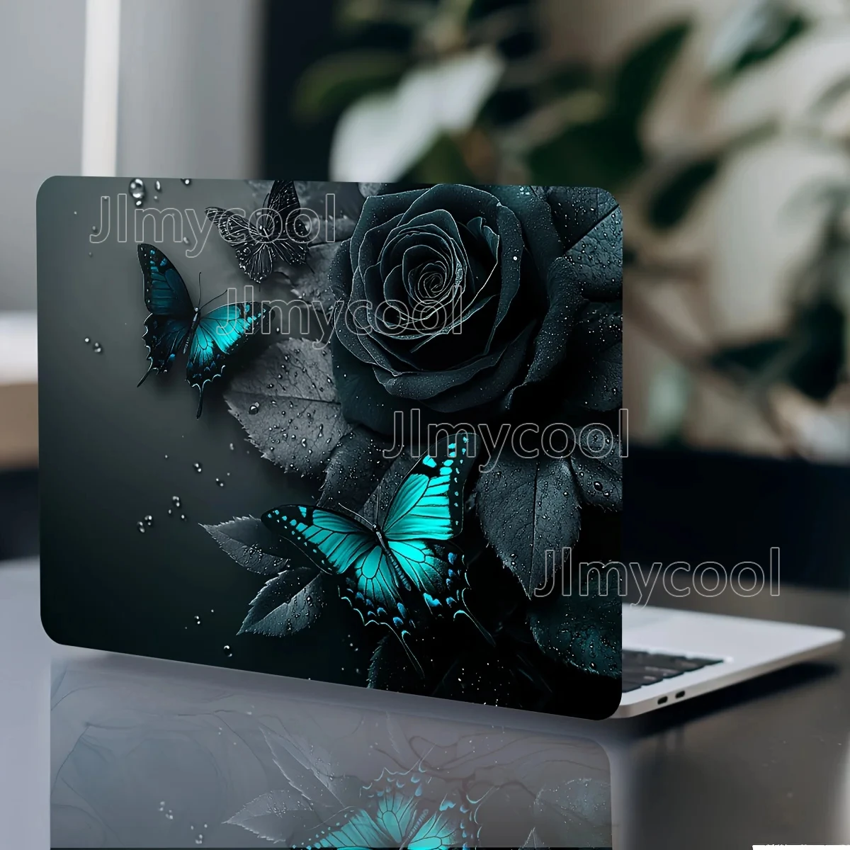 2Piece Butterfly Rose Laptop Art Decal Case Universal Netbook Skin Stickers Non-reusable Laptop Skin StickersDecals Waterproof