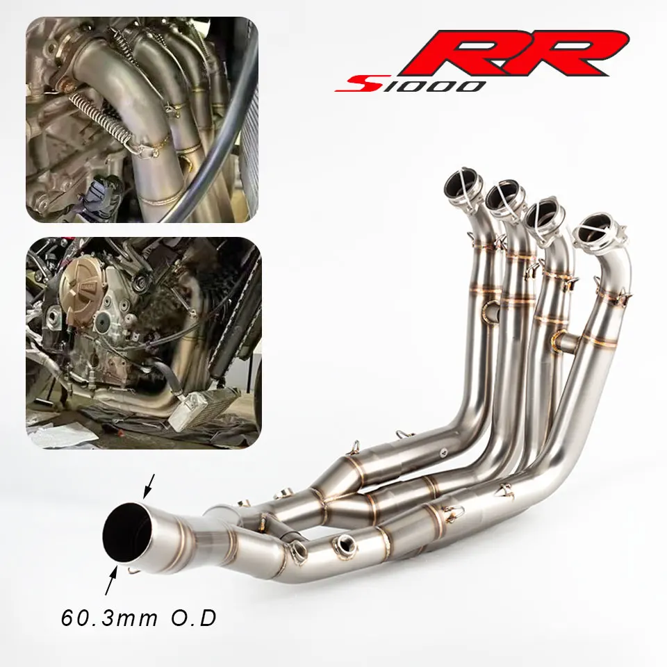 For S1000R 2021-2025 S1000RR 2019-2025 Motorcycle Exhaust System Manifold Header Connect Original S1000RR Exhaust Muffler