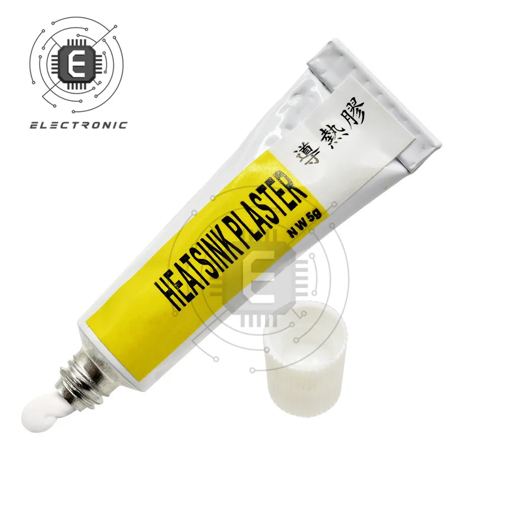 Intonaco per dissipatore di calore con colla siliconica termoconduttiva 5 gr. Colla adesiva viscosa per chip VGA RAM LED IC cooler radiatore