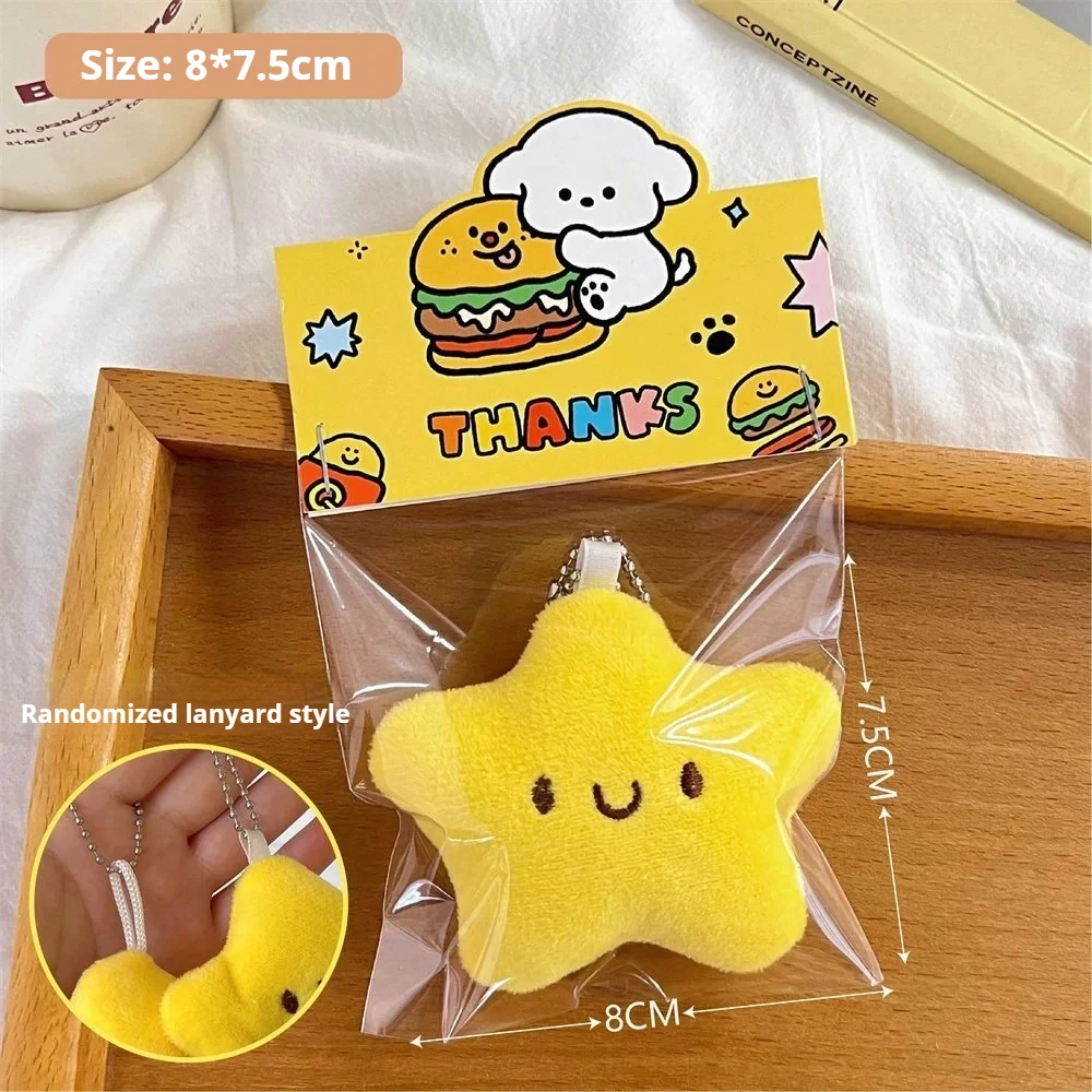 Pendentif de poupée étoile en peluche pour fille mignonne, porte-clés de poupée grinçante, accessoires pendentif de sac à dos d'étudiant