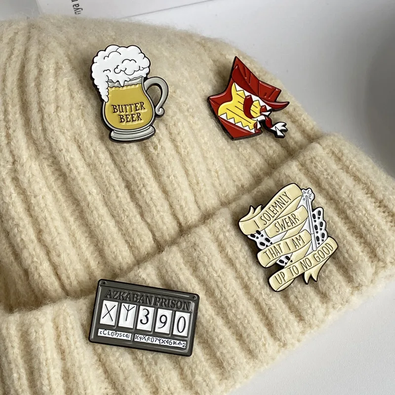 Magic World Enamel Pins Custom Train Tickets Sunglasses Howler Brooches Lapel Badges Witch Wizard Jewelry Gift for Kids Friends