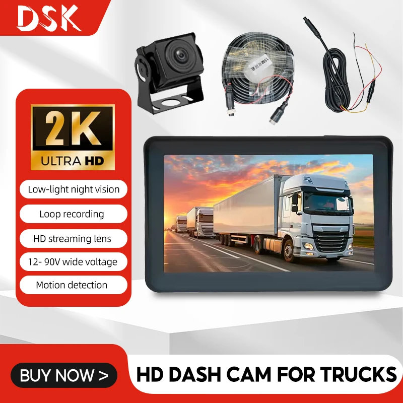 7-Inch 1080P HD Dash Cam for Trucks Vehicle Dvr Recorder Camera Night Vision Front And Rear Dual-Channel Streaming Dashcam