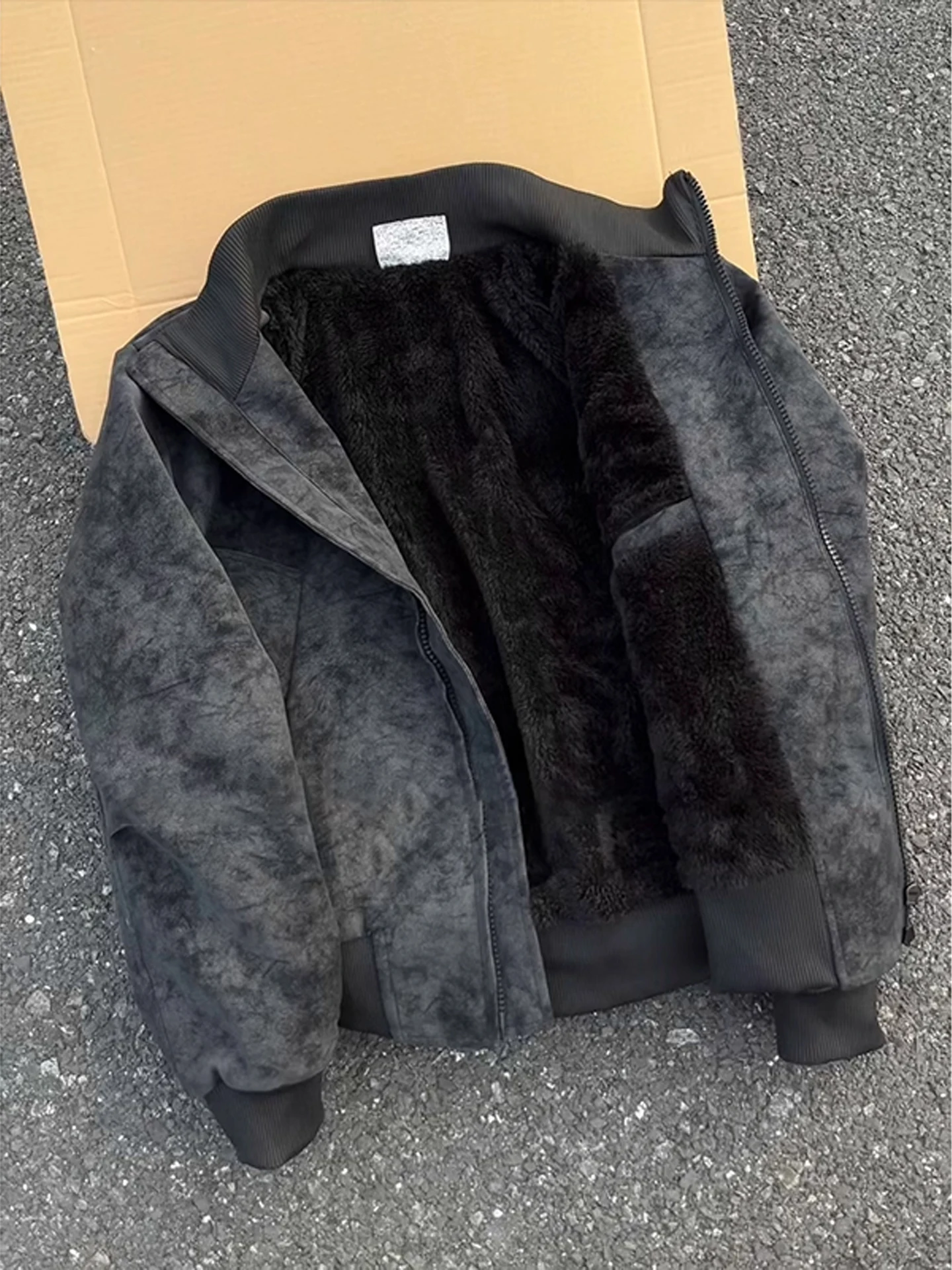 

Men's Winter Thiened Warmth ort Sle Tie Dye Jaet Cleanfit Cotton Coat Youth Faion Loose Fit Long Sve Stand Collar