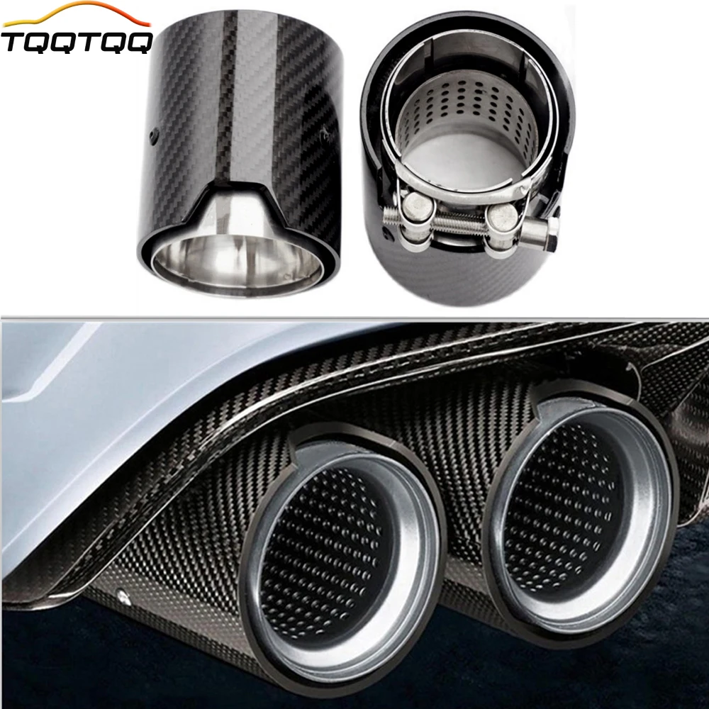 

2Pcs/Lot Carbon Fiber Exhaust End Pipe Muffler Tip for BMW M2 F87 M3 F80 M4 F82 F83 M5 F10 M6 F12 F13 X5M X6M