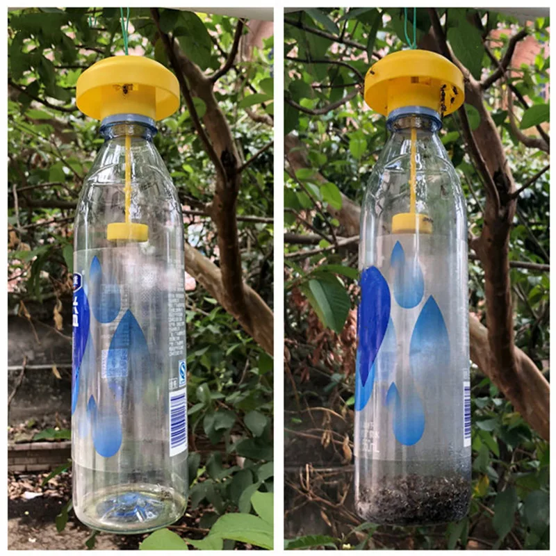 1/2PCS Fruit Killer Plastic Yellow Drosophila Trap Fly Catcher Pest Insect Control For Home Farm