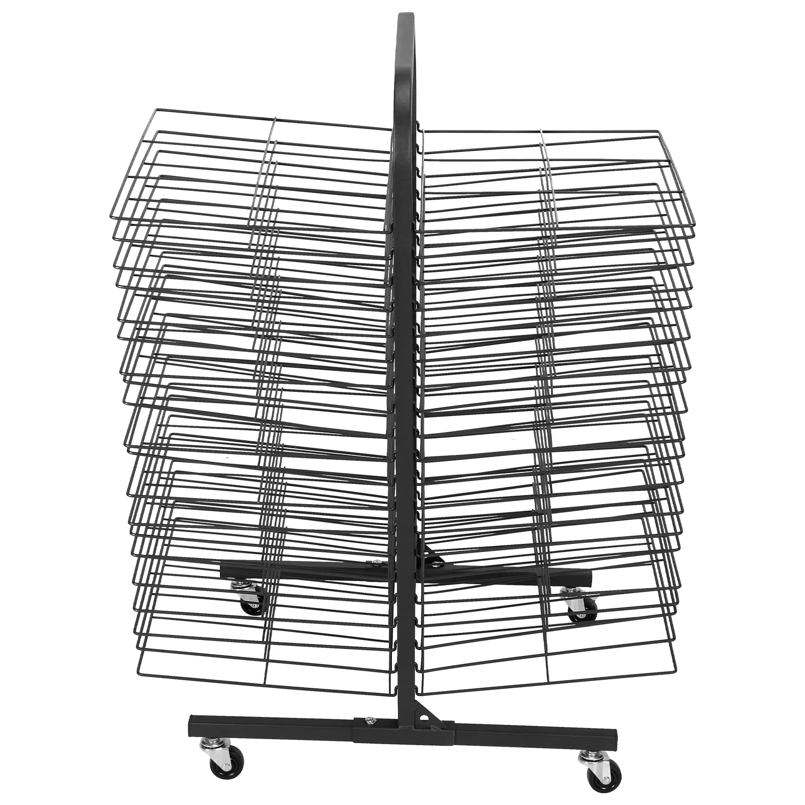 

20-Shelf Metal Painting Rack with Lockable Wheels Drying Stand Removable Shelves Art Storage Organizer for Classrooms Art Studio