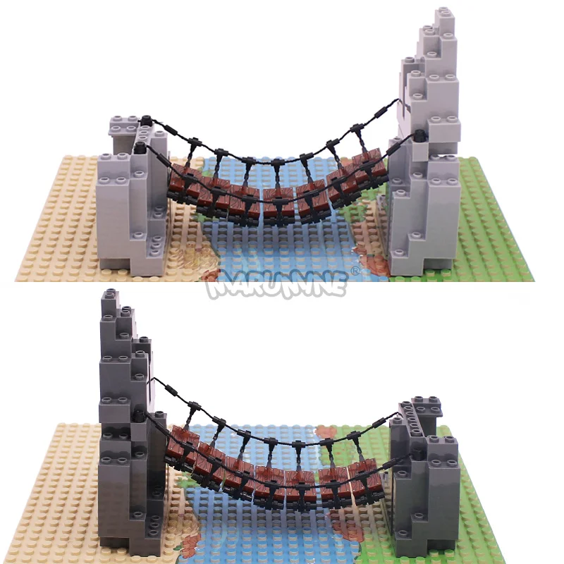 MARUMINE Drawbridge Set Mountain Bridge Stone Classic MOC Bricks Accessories Constructor Building Blocks Parts 6083 23996 63141