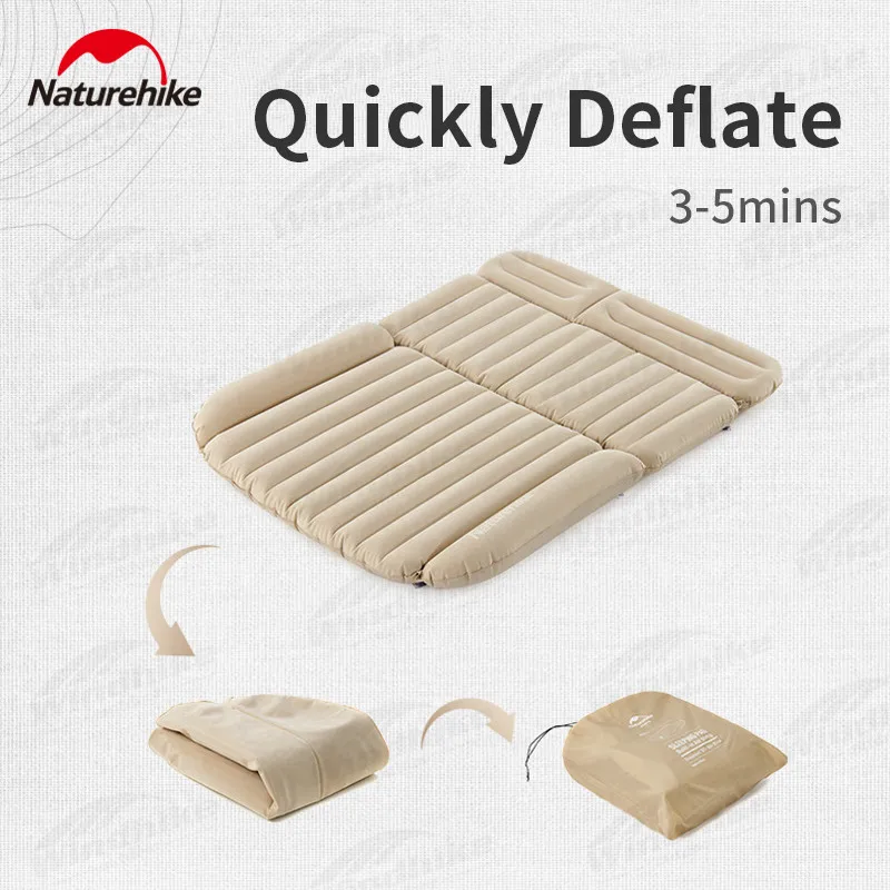 Naturehike Glamping Car Inflatable Mattress Foldable Rapid Inflation Mattress 182x130x13cm PVC  Lightweight Mat Camping Bed