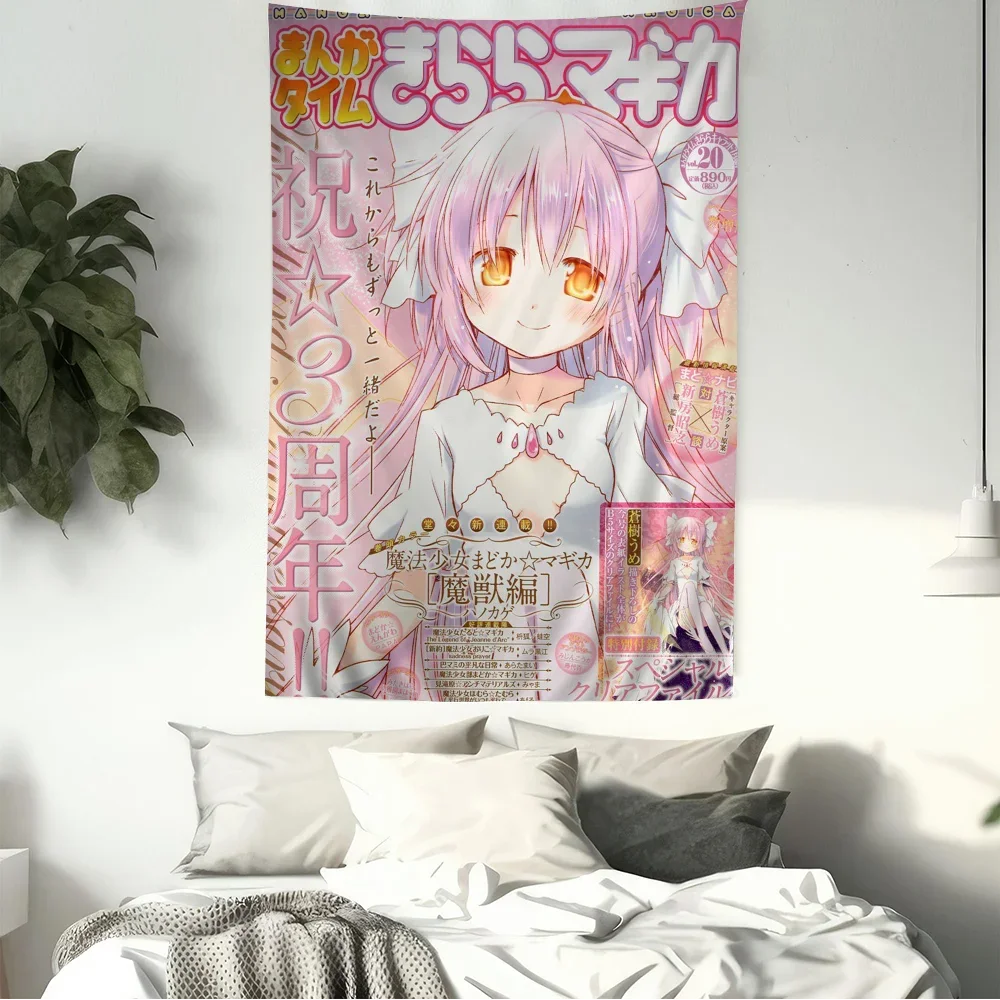 Puella Magi Madoka Magica DIY Wall Tapestry Hanging Tarot Hippie Wall Rugs Dorm Home Decor