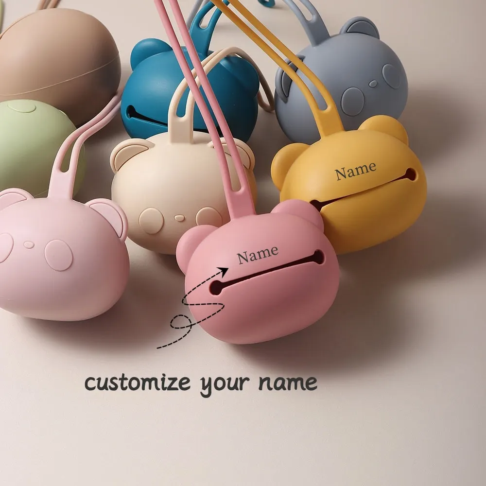 Custom Baby Pacifier Storage Bag Food Grade Silicone Panda Shaped Cute Pacifier Bag