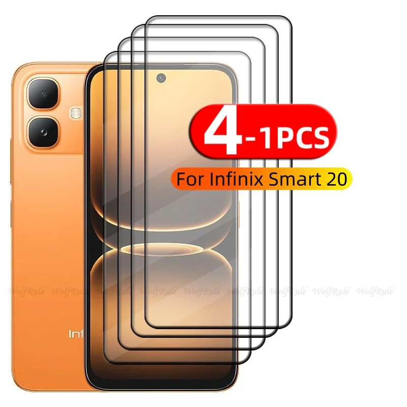 

1/2/3/4PCS For Infinix Smart 20 Glass Infinix Smart 20 Tempered Glass 9H HD Full Cover Glue Screen Protector Infinix Smart 20