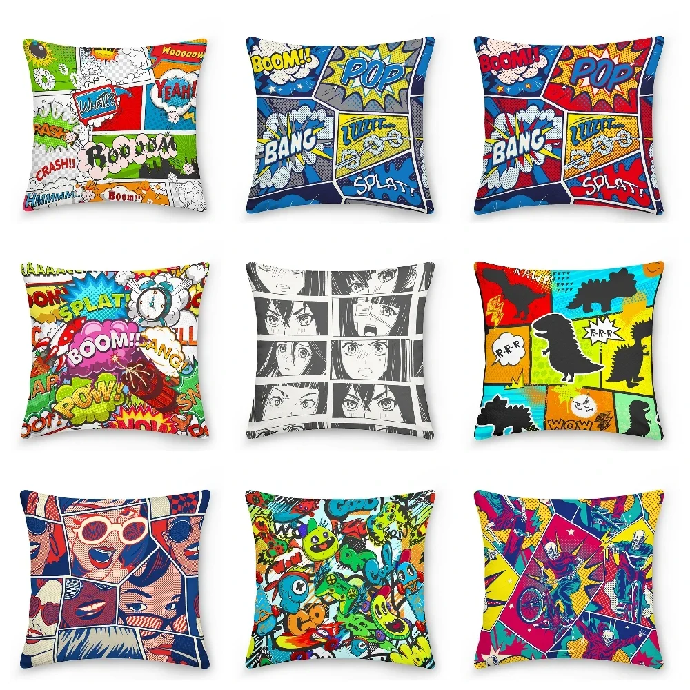 Home Decor Pillowcase Hippie Style Cushion Cover Pop Hip Hop Collection  Decorative