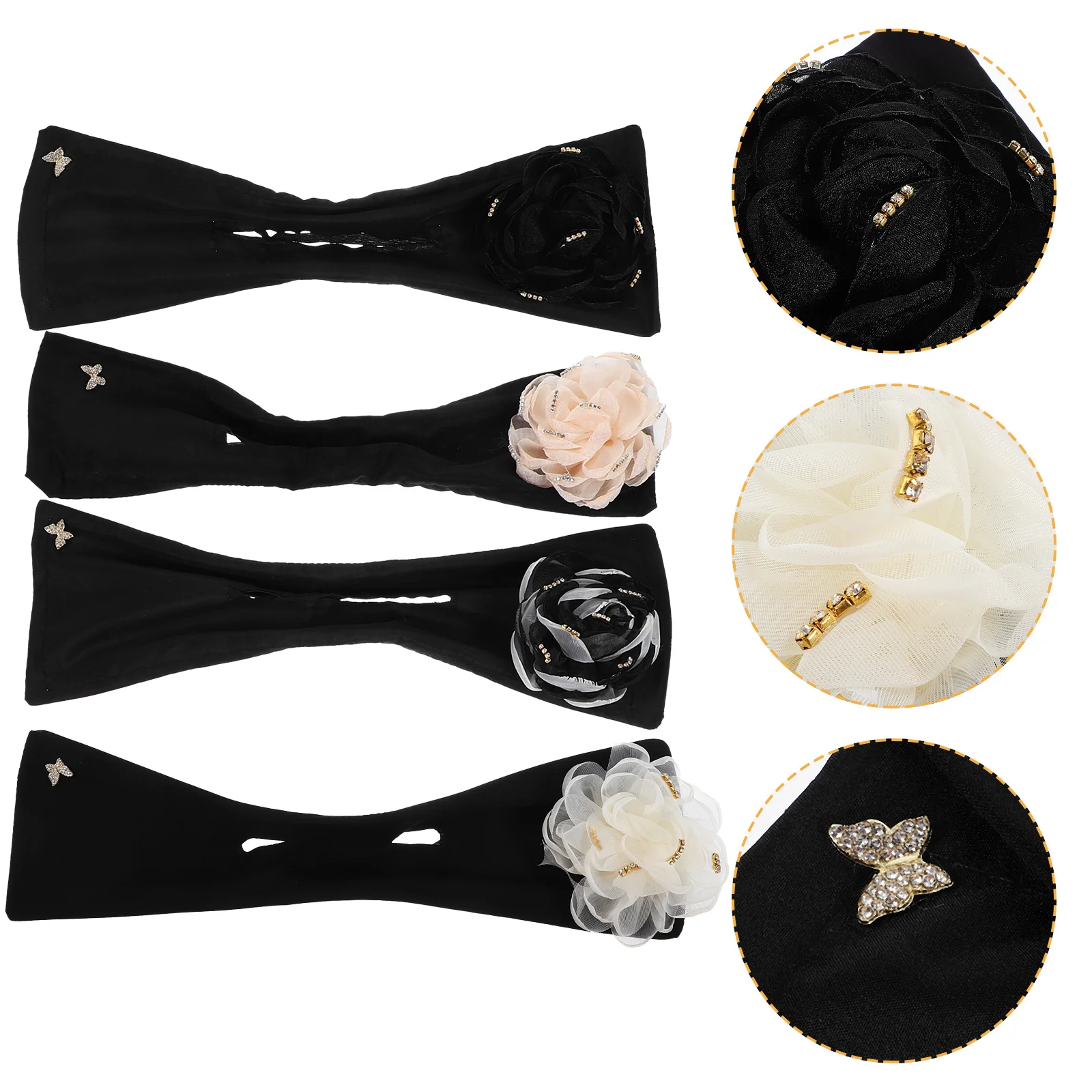 

4 шт., создатели ленивых булочек для волос, формирователь цветочных булочек, удобные инструменты для укладки волос для женщин и девочек, повседневное использование, ленивые бигуди