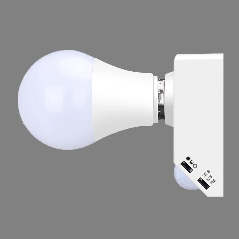 AC85-265V LED Bulb with Automatic Human Body Infrared IR Sensor E27 Base PIR Detector Wall Lamp Holder Socket for Energy Saving