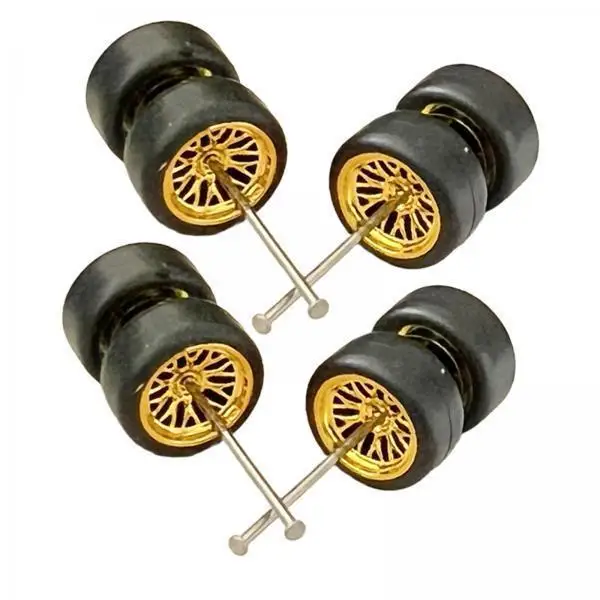 

2x Set of 8 Miniature Car Wheels And Tires for Model Vehicles