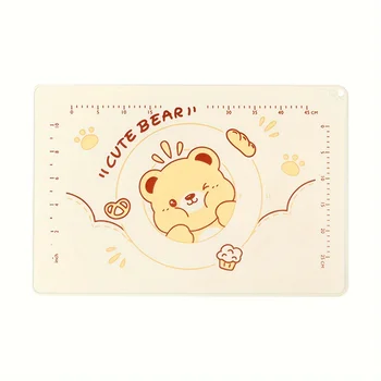 1pc, Cartoon Bear Silicone Pastry Mat, Non-Stick Baking Mat, Counter Mat, Candy, Cookie Making, Baking Tool, Kitchen Accessories