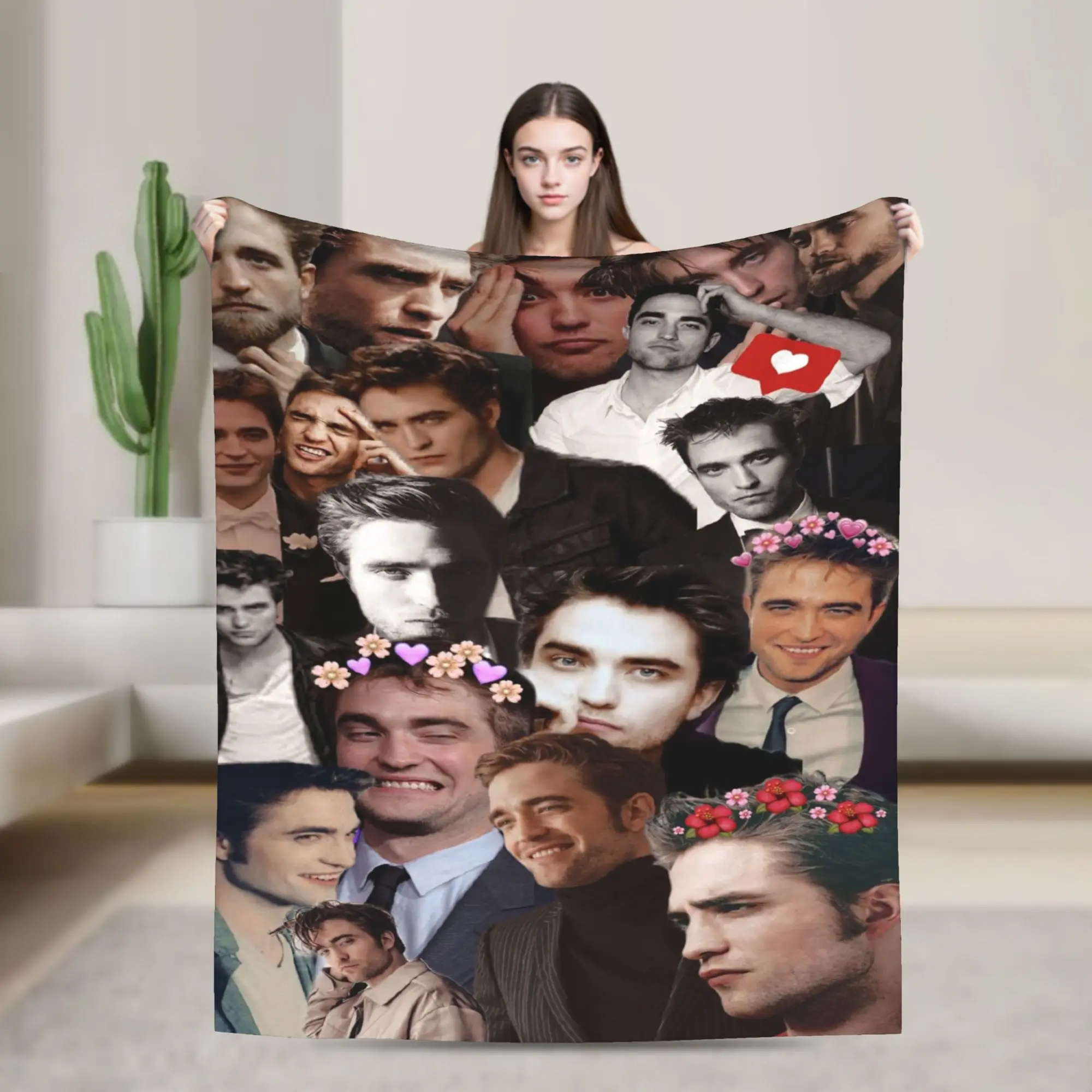 Robert Pattinson Knitted Blanket The Twilight Saga Flannel Throw Blankets Summer Air Conditioning Ultra-Soft Warm Bedspreads