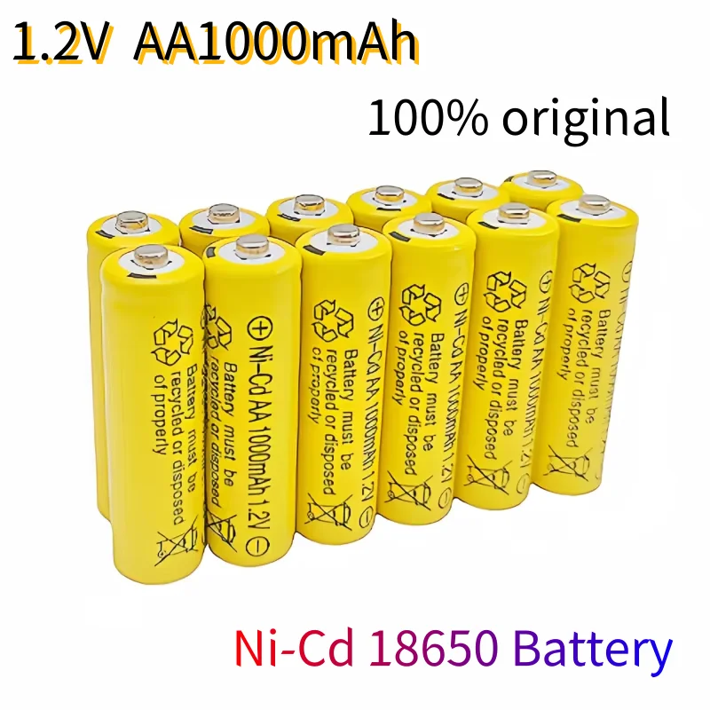 18650 Original 1.2V AA1000mAh Ni-Cd high-quality rechargeable battery lpega rechargeable battery suitable for watches toys etc