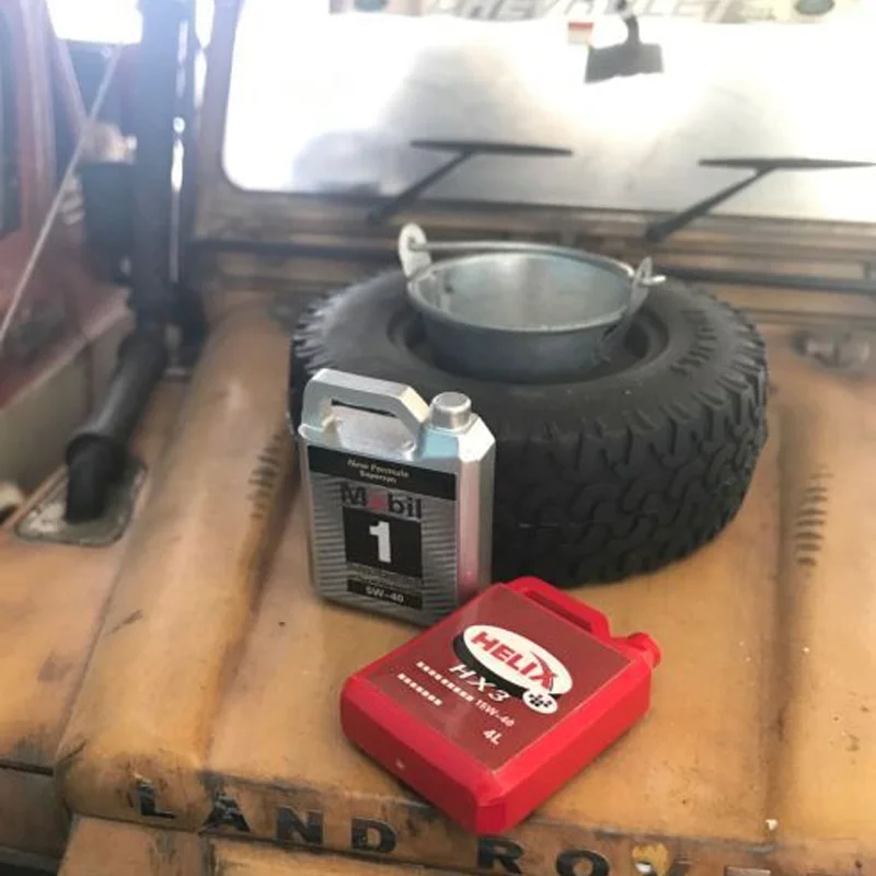 Ajrc Simulation Metal Engine Oil Barrel For 1/10 Rc Crawler Car Trx4 Defender Trx-4 Bronco Rc4wd D90 D110 Axial Scx10 90046 Rr10