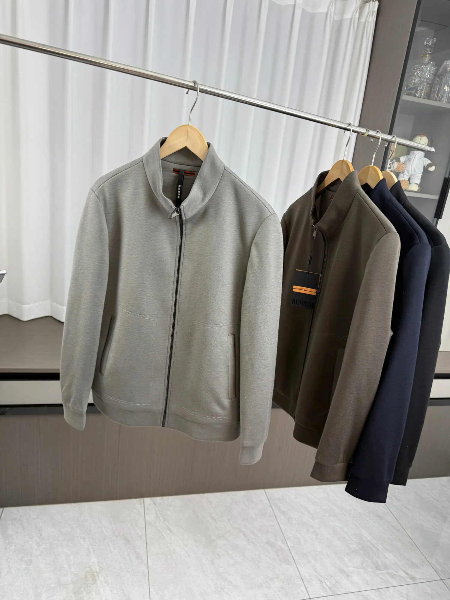 

Minui Card Italian High-End Men's Wool Blend Casual Stand Collar Jaet Versatile Commuting Spring Autumn Faion Urban Sle