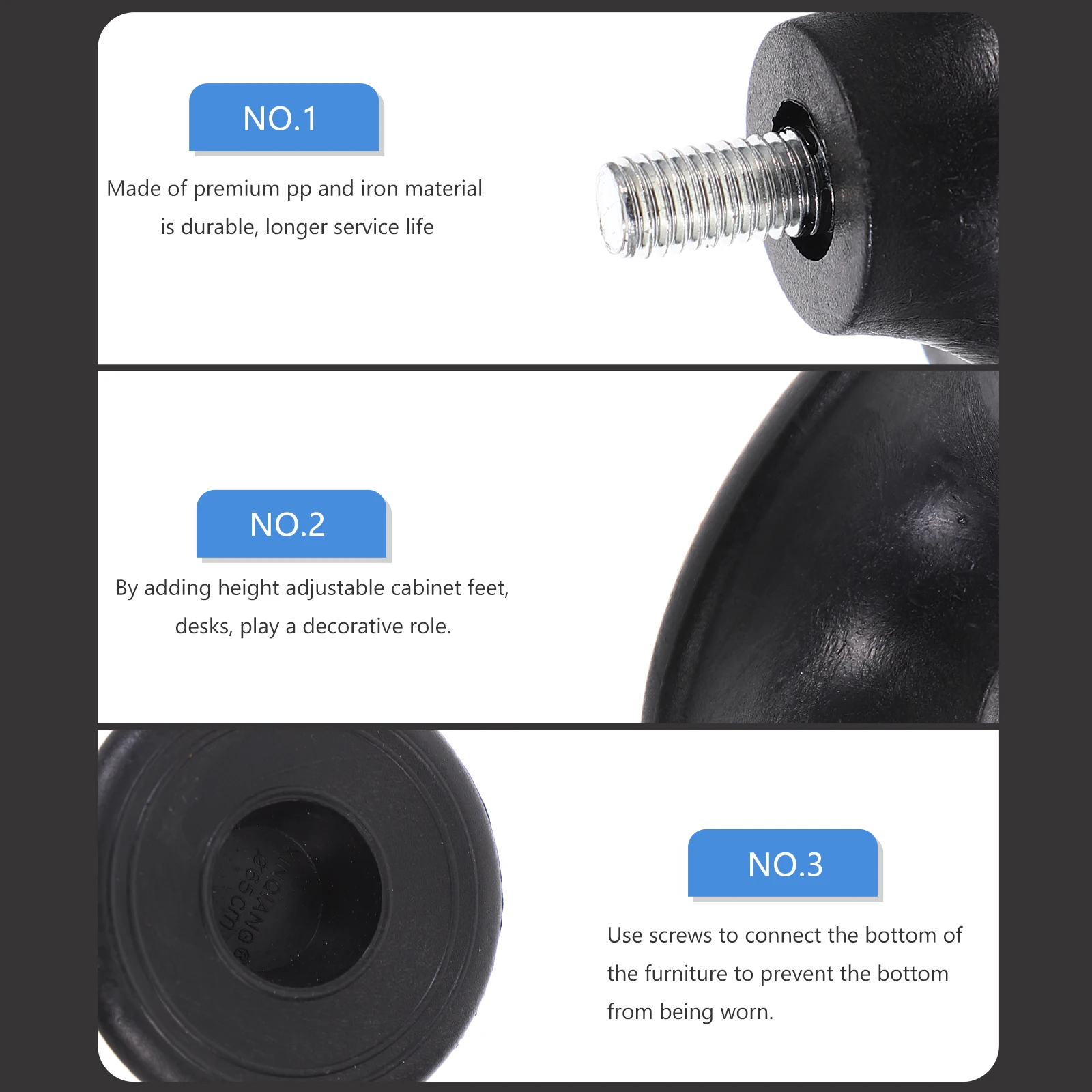 

20Pcs Furniture Leveling Feet 45mm Adjustable Heavy Duty Legs for Cabinets Tables