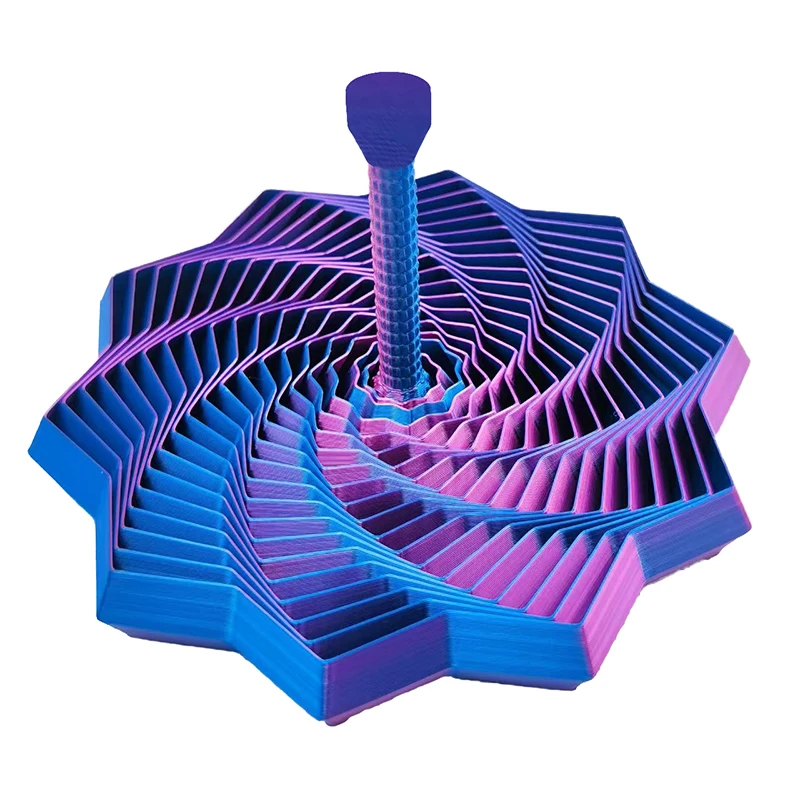 3D Printed Expanded Sensory Fidget Star,Expandable 4.33Inch Fractal Fidget Toys Octagonal With Detachable Handle