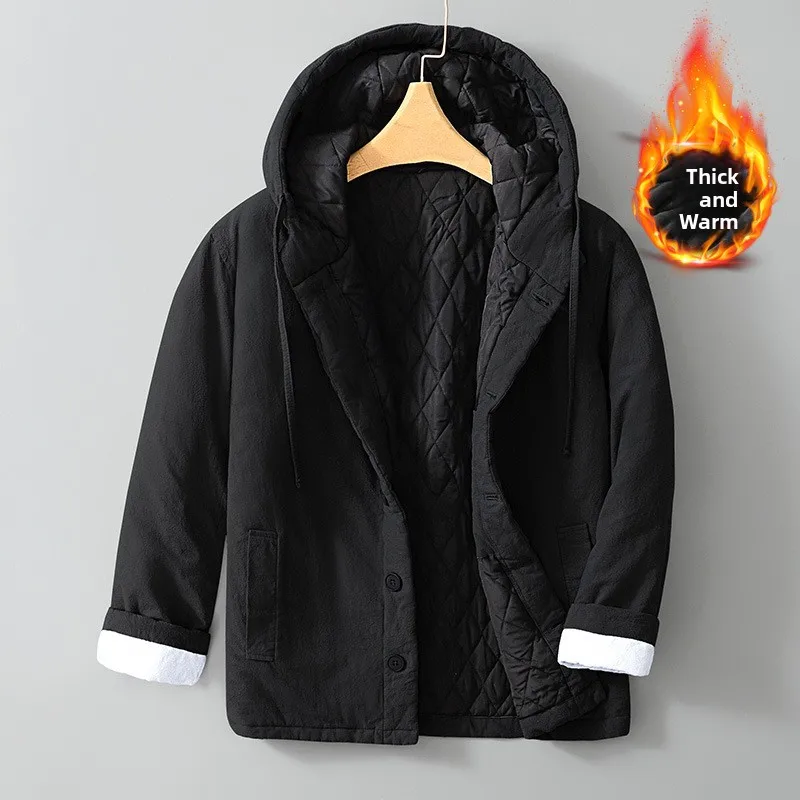 

Thiened Pure Cotton Casual Hooded Jaet Comfortable Loose Fit Long Sle Polyester Fiber Filled Daily Wear Chinese Sle