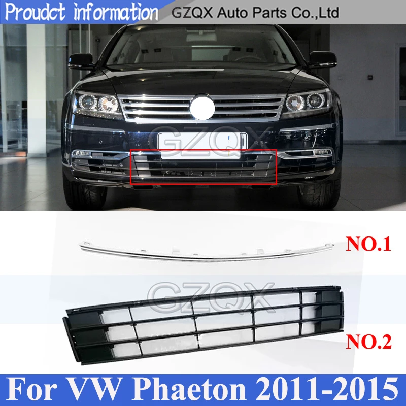 

CAPQX For VW Phaeton 2011-2015 Front Bumper Low Grill Mask Radiator Grille Medium Net Racing Grills AUTO GRILLE Panel Strip