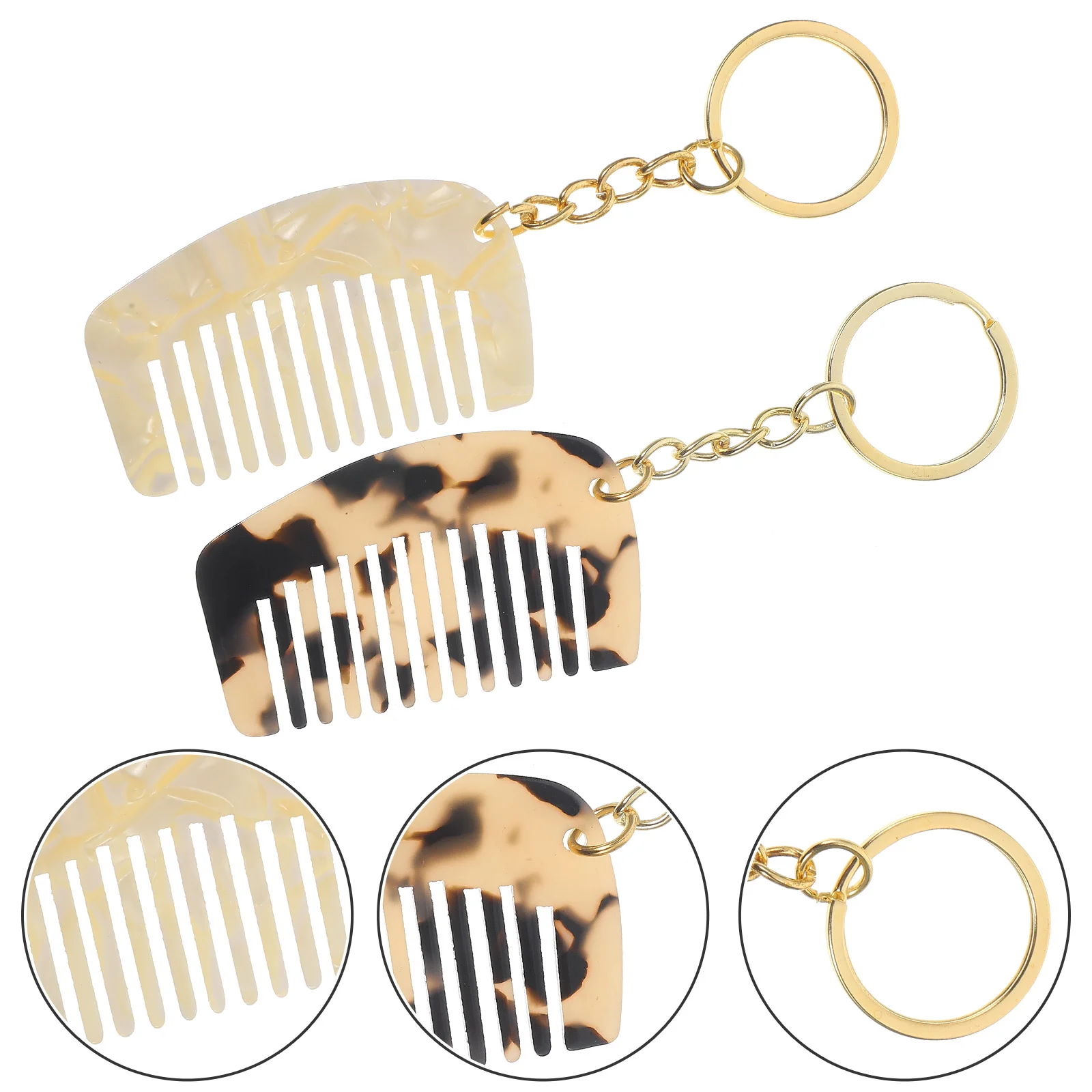 

2Pcs Mini Comb Keychain Modern Vibe Functional Fashion Accessory for Quick Hair Touch-Ups Lightweight Travel Pocket Comb