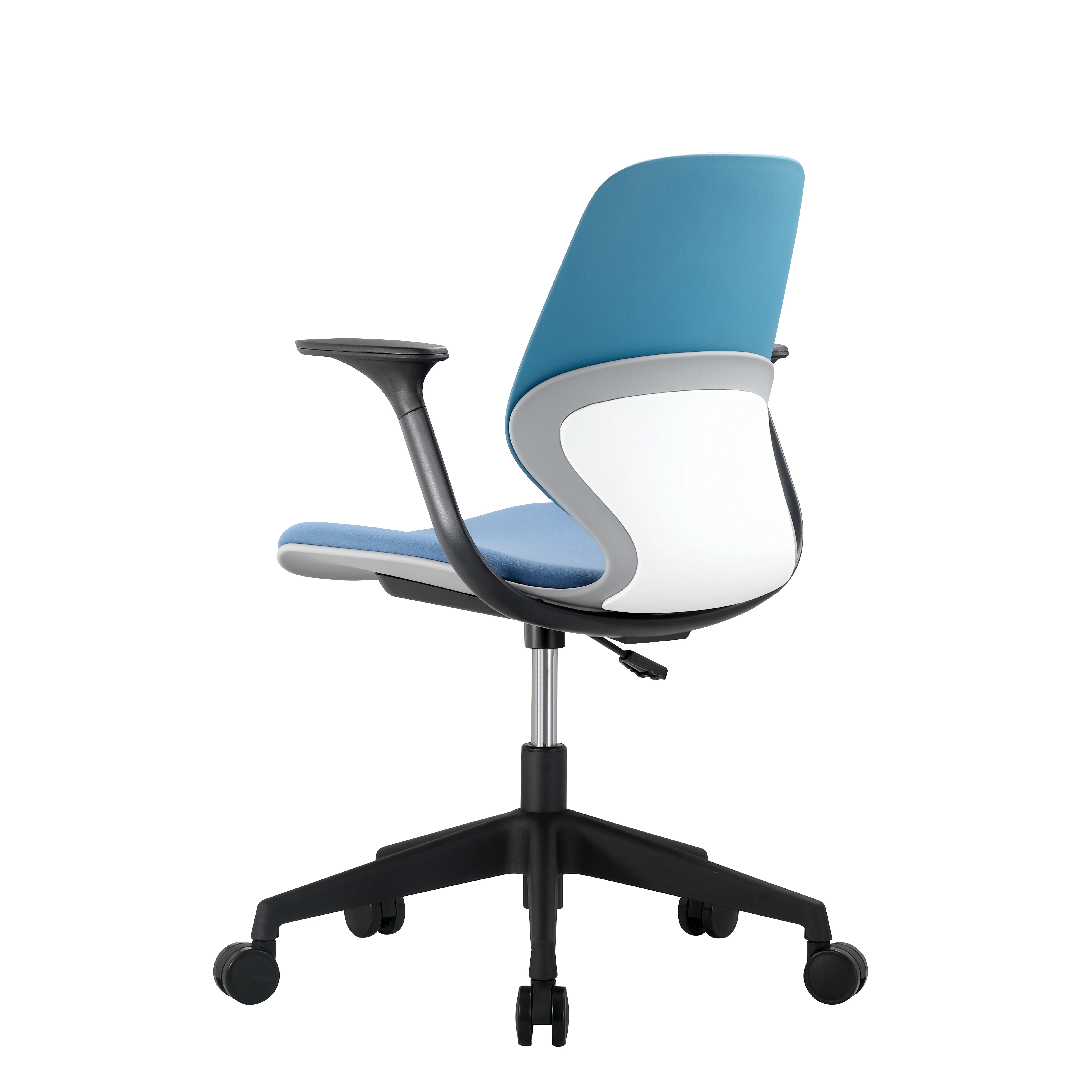 Black Nylon Five Star Base PP Decor Shell Office Furniture Task Chair 100mm Gas Lift PU Upholstery CPY-502