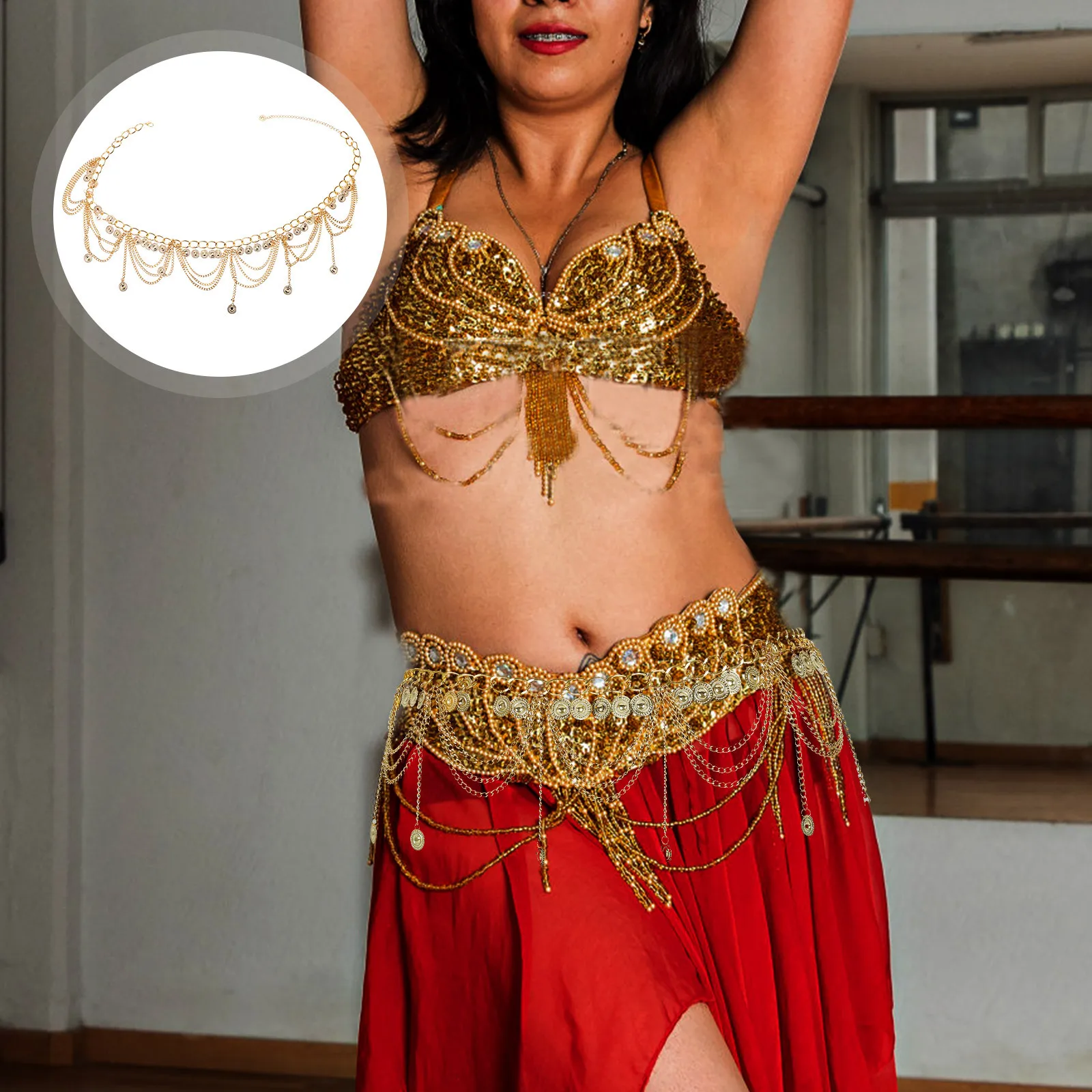 

Festival Body Chain Tassel Waist Chain Zinc Alloy Not Easy Fade Deform Break Summer Beach Wear Women Waist Belt