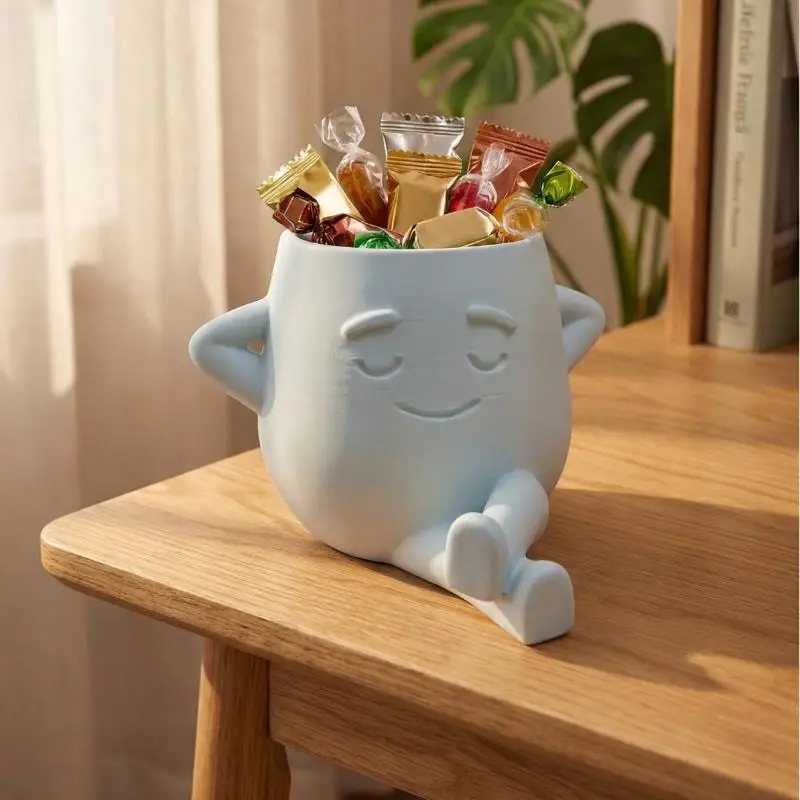 Unique Sitting Chair Face Flower Vase Cute Resin Head Planter Durable Succulent Pots Home Yard Desktop Garden Decoration - view 5