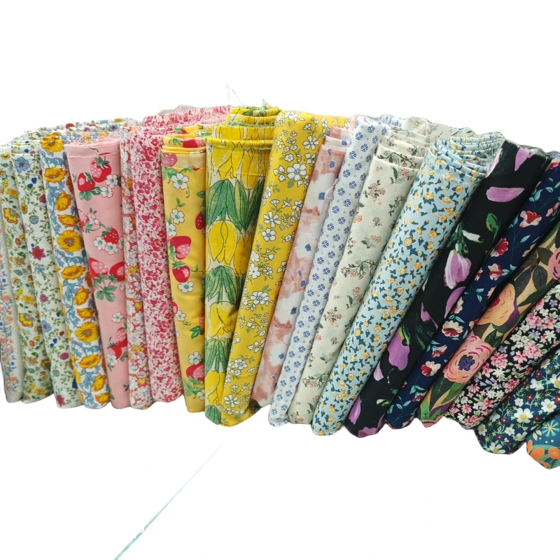 145x50cm Pastoral Floral Poplin Cotton Fabric DIY Children\'s Wear Cloth Make Blouse Dress Shirt Decoration Home on Sale