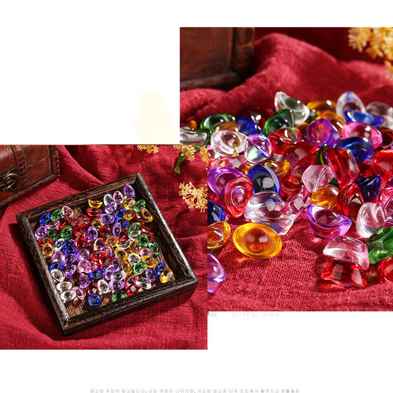 20 قطعة زجاج ملون صغير كريستال يوان باو سبائك Pfaff النحاس اسطوانة فورتشن اكسسوارات المنزل نعمة زخرفة زخرفة #5