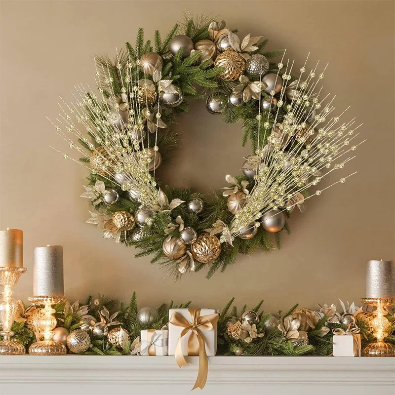 60 رؤساء بريق التوت زهرة اصطناعية شجرة عيد الميلاد الحلي الديكور زهرية DIY إكليل الحرف ديكور المنزل لوازم نافيداد