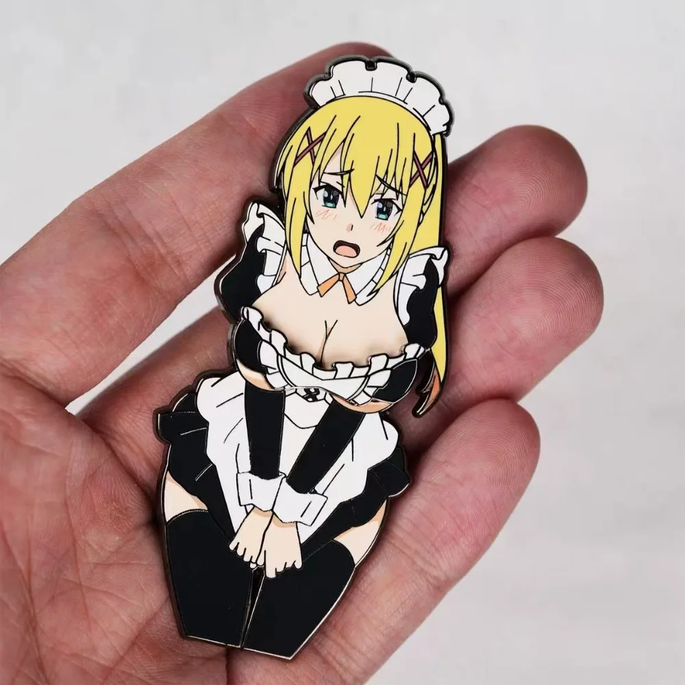 Blessings for A Wonderful World Darkness Maid Outfit Magnetic Badge Brooch Anime Peripheral My Dress-Up Darling Kitagawa Marin