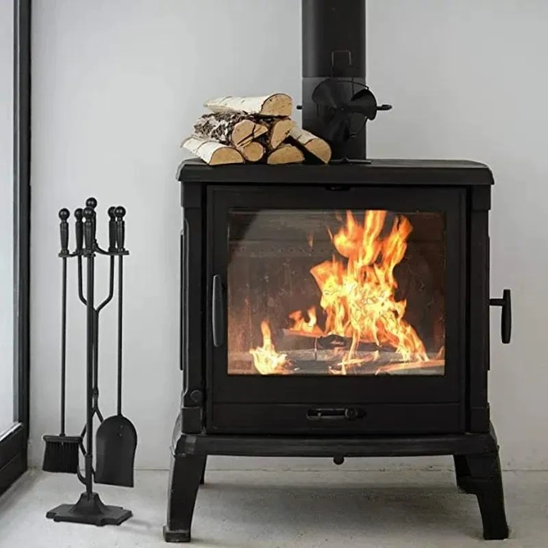 4 Pcs Wrought Iron Fireplace Tool Set, Heavy Duty European Fireplace Accessories