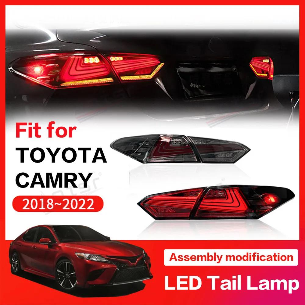 

LED Tail Light Brake Car Accessory For Toyota Camry 2018 - 2022 Rear Parking Brake Turn Signal Reflector Taillight Streamer