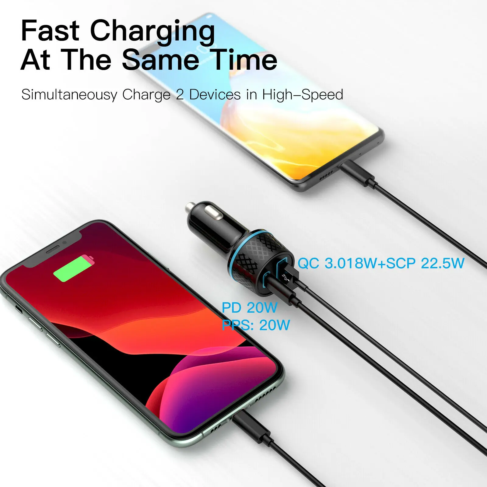 Cargador USB tipo C para coche, accesorio de carga rápida QC 3,0, 42W, 3A, PD, para iPhone 12, 13 Pro, Xiaomi, Huawei