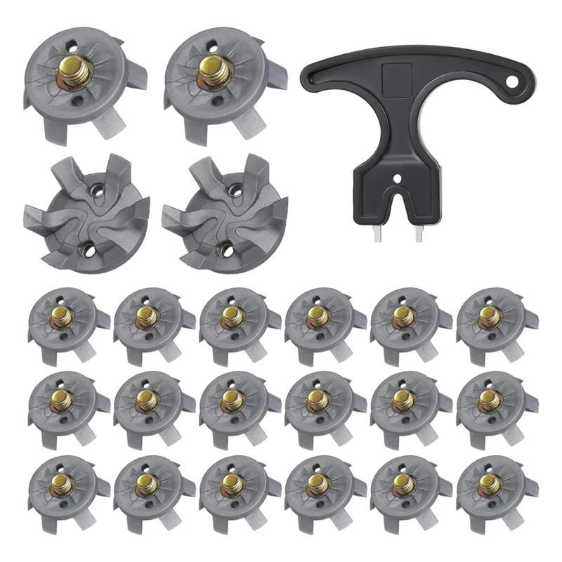 Hot Golf Spikes Set Includes 30 Pcs Golf Cleats Replacement Golf Cleats Spanner Metal Thread Screw 6 Mm Dia Golf Spike Too